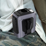 Maxbell Waist Fan 100 Gears Flashlight Cooling Fan for Backpacking Courier Farm Work Grey