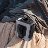 Maxbell Waist Fan 100 Gears Flashlight Cooling Fan for Backpacking Courier Farm Work Grey