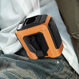 Maxbell Waist Fan 100 Gears Flashlight Cooling Fan for Backpacking Courier Farm Work Orange