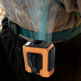 Maxbell Waist Fan 100 Gears Flashlight Cooling Fan for Backpacking Courier Farm Work Orange