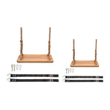 Maxbell Hanging Tree Swing Patio Garden Kids Adults Lawn Christmas Wooden Swing Seat 60cmx20cm