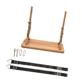 Maxbell Hanging Tree Swing Patio Garden Kids Adults Lawn Christmas Wooden Swing Seat 60cmx20cm