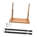 Maxbell Hanging Tree Swing Patio Garden Kids Adults Lawn Christmas Wooden Swing Seat 60cmx20cm