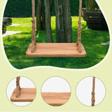 Maxbell Hanging Tree Swing Patio Garden Kids Adults Lawn Christmas Wooden Swing Seat 60cmx20cm