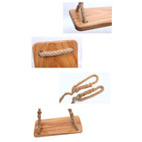 Maxbell Hanging Tree Swing Patio Garden Kids Adults Lawn Christmas Wooden Swing Seat 60cmx20cm