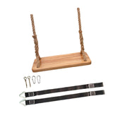 Maxbell Hanging Tree Swing Patio Garden Kids Adults Lawn Christmas Wooden Swing Seat 40cmx16cm