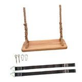 Maxbell Hanging Tree Swing Patio Garden Kids Adults Lawn Christmas Wooden Swing Seat 40cmx16cm