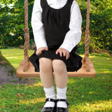 Maxbell Hanging Tree Swing Patio Garden Kids Adults Lawn Christmas Wooden Swing Seat 40cmx16cm