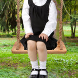 Maxbell Hanging Tree Swing Patio Garden Kids Adults Lawn Christmas Wooden Swing Seat 40cmx16cm