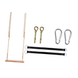 Maxbell Hanging Wood Swing Easy Installation Funny Kids Swing Set for Park Lawn Yard