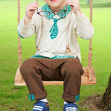 Maxbell Hanging Wood Swing Easy Installation Funny Kids Swing Set for Park Lawn Yard