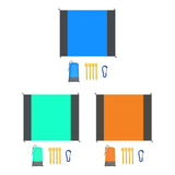 Maxbell Beach Blanket Toy Pad Waterproof Foldable 78.74inchx82.68inch Picnic Blanket blue gray