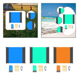 Maxbell Beach Blanket Toy Pad Waterproof Foldable 78.74inchx82.68inch Picnic Blanket blue gray