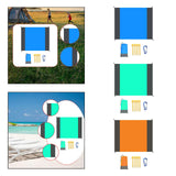 Maxbell Beach Blanket Toy Pad Waterproof Foldable 78.74inchx82.68inch Picnic Blanket blue gray