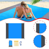 Maxbell Beach Blanket Toy Pad Waterproof Foldable 78.74inchx82.68inch Picnic Blanket blue gray