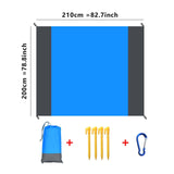 Maxbell Beach Blanket Toy Pad Waterproof Foldable 78.74inchx82.68inch Picnic Blanket blue gray