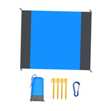 Maxbell Beach Blanket Toy Pad Waterproof Foldable 78.74inchx82.68inch Picnic Blanket blue gray