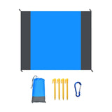Maxbell Beach Blanket Toy Pad Waterproof Foldable 78.74inchx82.68inch Picnic Blanket blue gray