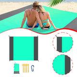 Maxbell Beach Blanket Toy Pad Waterproof Foldable 78.74inchx82.68inch Picnic Blanket Green gray