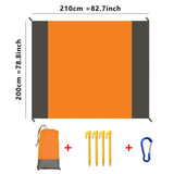 Maxbell Beach Blanket Toy Pad Waterproof Foldable 78.74inchx82.68inch Picnic Blanket Orange gray