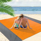 Maxbell Beach Blanket Toy Pad Waterproof Foldable 78.74inchx82.68inch Picnic Blanket Orange gray