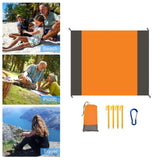 Maxbell Beach Blanket Toy Pad Waterproof Foldable 78.74inchx82.68inch Picnic Blanket Orange gray