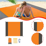 Maxbell Beach Blanket Toy Pad Waterproof Foldable 78.74inchx82.68inch Picnic Blanket Orange gray