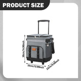 Maxbell Rolling Cooler, Practical Storage Tote Bag Cooler Bag for Patio Hiking Beach Grey