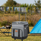 Maxbell Rolling Cooler, Practical Storage Tote Bag Cooler Bag for Patio Hiking Beach Grey