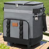 Maxbell Rolling Cooler, Practical Storage Tote Bag Cooler Bag for Patio Hiking Beach Grey