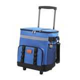 Maxbell Rolling Cooler, Practical Storage Tote Bag Cooler Bag for Patio Hiking Beach Blue