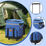 Maxbell Rolling Cooler, Practical Storage Tote Bag Cooler Bag for Patio Hiking Beach Blue