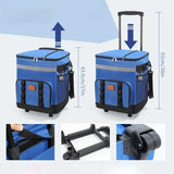 Maxbell Rolling Cooler, Practical Storage Tote Bag Cooler Bag for Patio Hiking Beach Blue