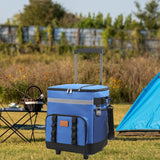 Maxbell Rolling Cooler, Practical Storage Tote Bag Cooler Bag for Patio Hiking Beach Blue