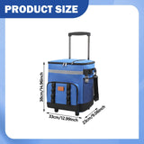 Maxbell Rolling Cooler, Practical Storage Tote Bag Cooler Bag for Patio Hiking Beach Blue
