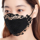 Maxbell Lace Face Cover Fast Dry Portable Summer Mask for Cycling Traveling Climbing Black