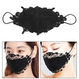 Maxbell Lace Face Cover Fast Dry Portable Summer Mask for Cycling Traveling Climbing Black