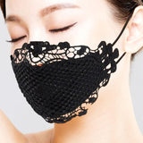 Maxbell Lace Face Cover Fast Dry Portable Summer Mask for Cycling Traveling Climbing Black