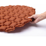 Maxbell Inflatable Seat Cushion Round Pad Foldable for Sporting Events Travel Hiking red brown