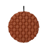 Maxbell Inflatable Seat Cushion Round Pad Foldable for Sporting Events Travel Hiking red brown