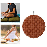 Maxbell Inflatable Seat Cushion Round Pad Foldable for Sporting Events Travel Hiking red brown
