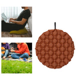 Maxbell Inflatable Seat Cushion Round Pad Foldable for Sporting Events Travel Hiking red brown
