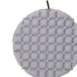 Maxbell Inflatable Seat Cushion Round Pad Foldable for Sporting Events Travel Hiking light gray