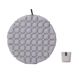 Maxbell Inflatable Seat Cushion Round Pad Foldable for Sporting Events Travel Hiking light gray
