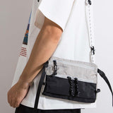 Maxbell Men's Crossbody Bag Adjustable Strap Lightweight with Zipper Stylish Satchel Light Gray