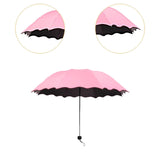 Maxbell Folding Umbrella Waterproof Ultralight Mini Umbrella for Travel Outdoor Trip Pink