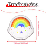 Maxbell Splash Pad for Kids Thickened PVC Water Spray Pad for Toddlers Dogs Backyard Rainbow