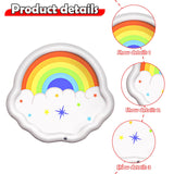Maxbell Splash Pad for Kids Thickened PVC Water Spray Pad for Toddlers Dogs Backyard Rainbow