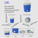 Maxbell 3.8L Insulated Camping Cooler Barrel Water Bottle Jug for RV Outdoor Fishing Blue