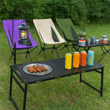 Maxbell Folding Camping Table Festival Holiday Beach Dining Party with Lantern Stand 104cmx48.5cmx45cm